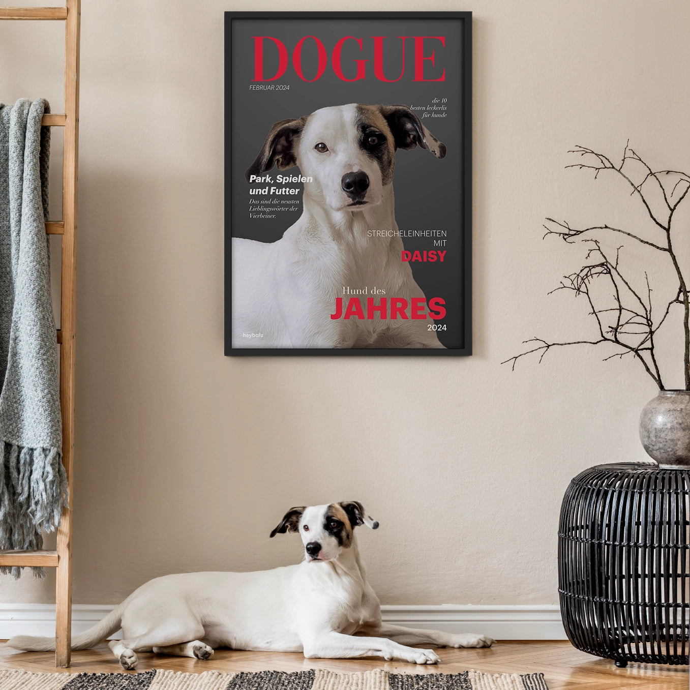 Personalisiertes Poster Hundemagazin "DOGUE" Hey Balu