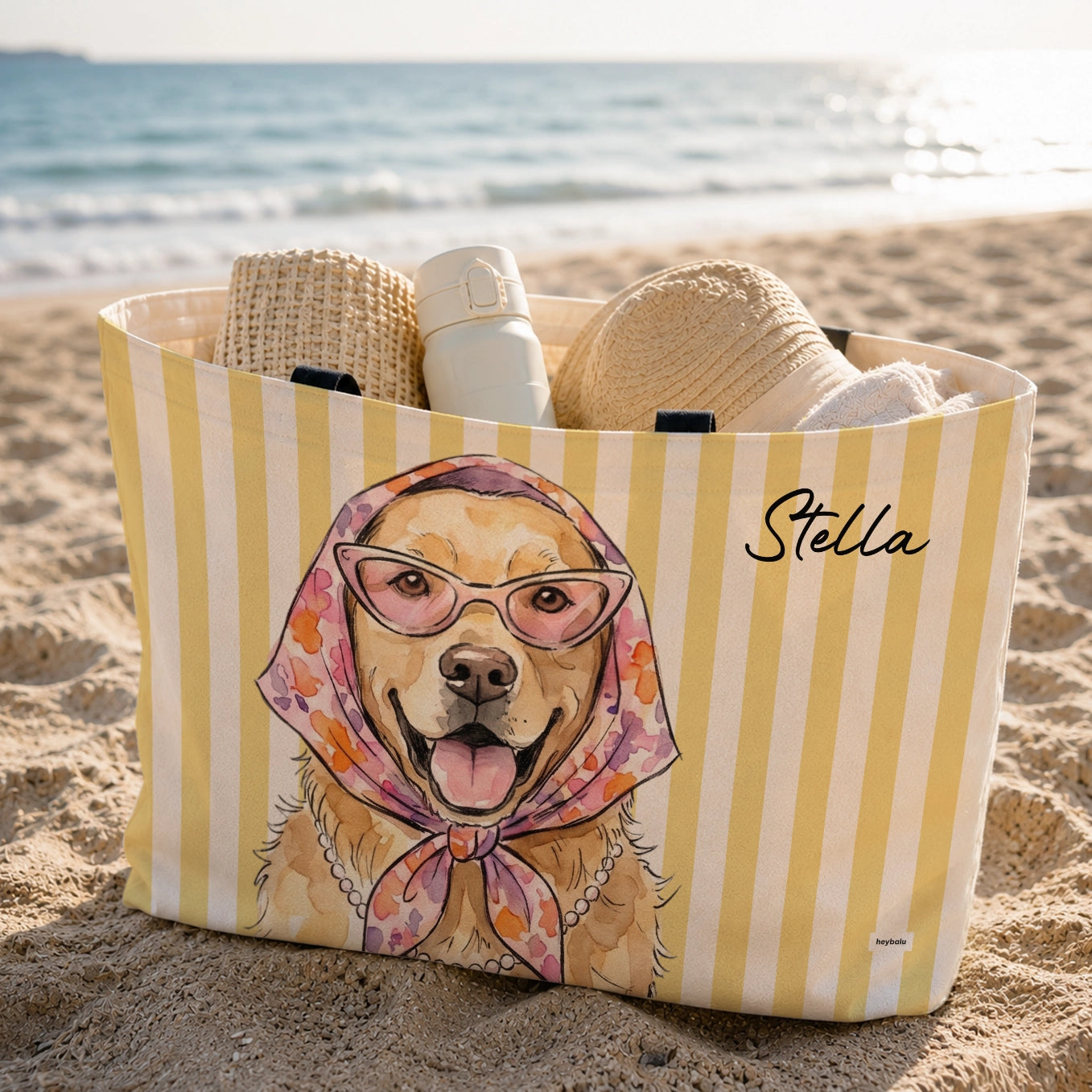 Personalisierte Strandtasche "Hund"