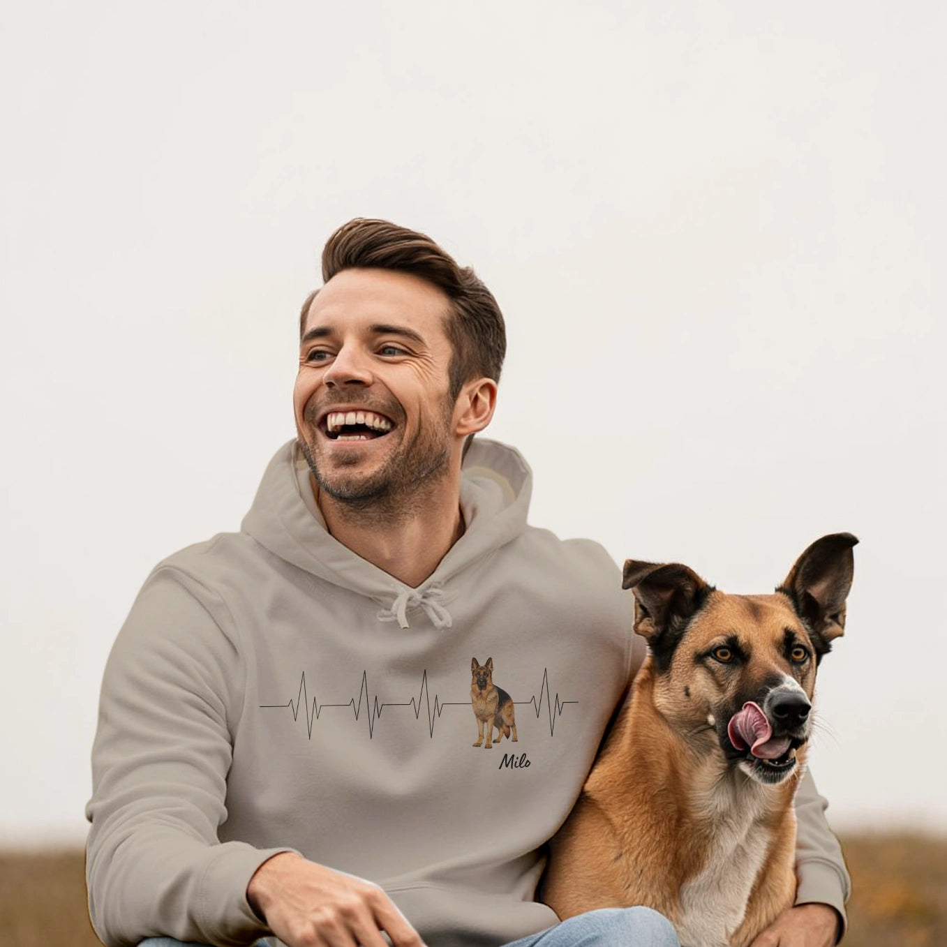 Personalisierter Hoodie ''Herzschlag Haustier''