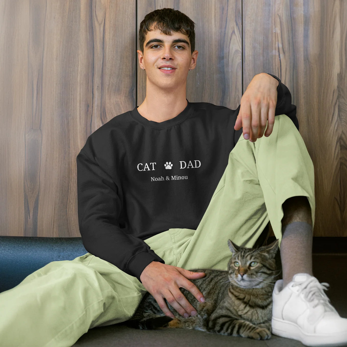 Personalisierter Sweater "Cat Dad" Hey Balu