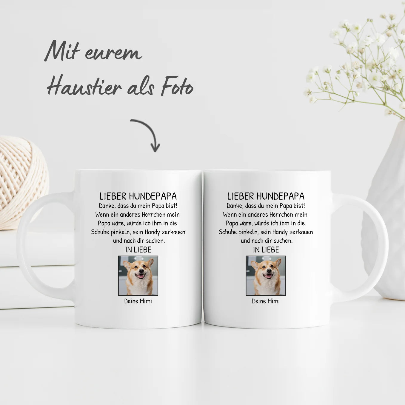 Personalisierte Tasse "Lieber Hundepapa" Hey Balu