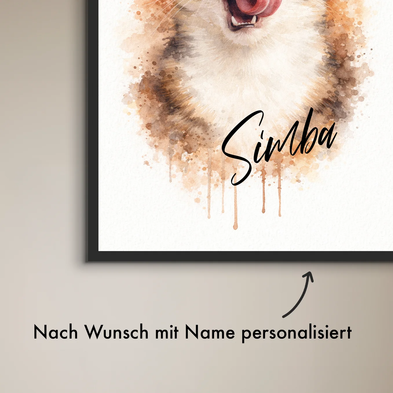Personalisiertes Poster Katze "Wasserfarben"