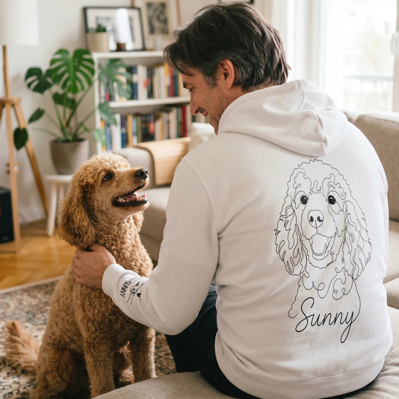 Personalisierter Hoodie "Dog Dad" (mit Ärmeldruck)