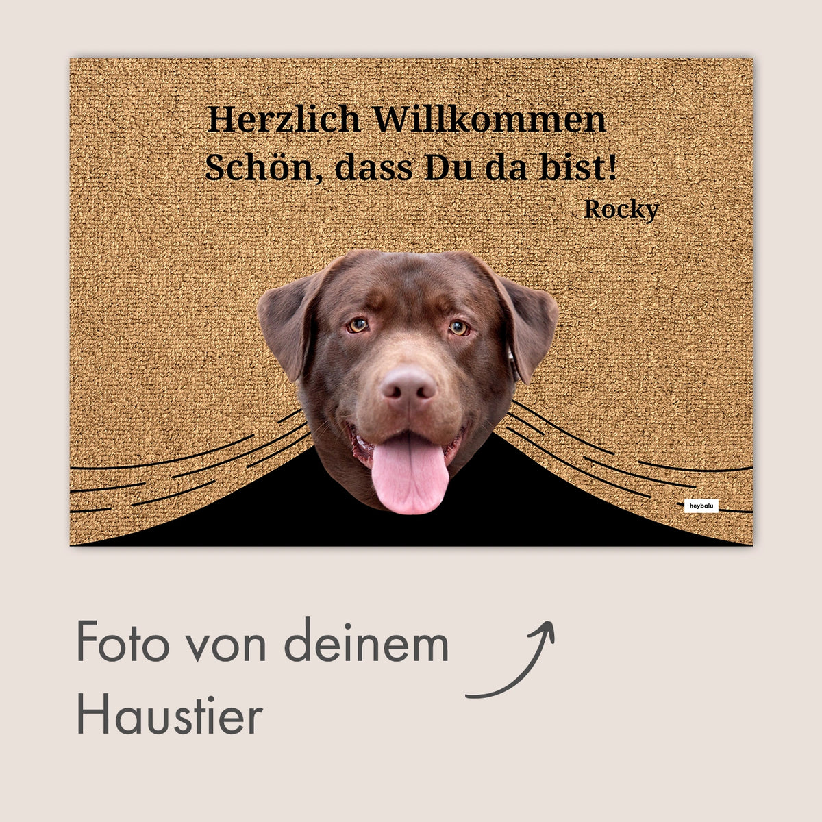 Personalisierte Fußmatte "Spähende Haustiere" mit Foto – personalisiertes Geschenk – Ansicht 5
