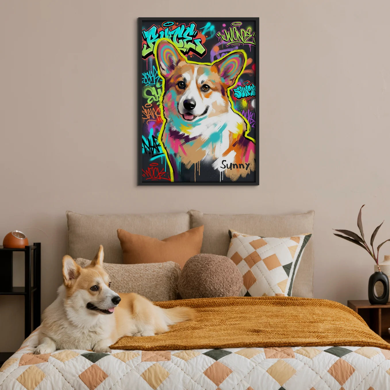Personalisiertes Poster Hund "Graffiti"