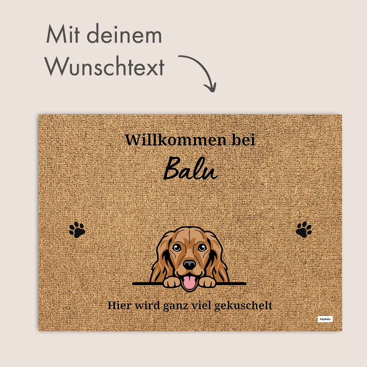 Personalisierte Fußmatte mit deinem Haustier im Cartoon-Stil – personalisiertes Geschenk – Ansicht 4