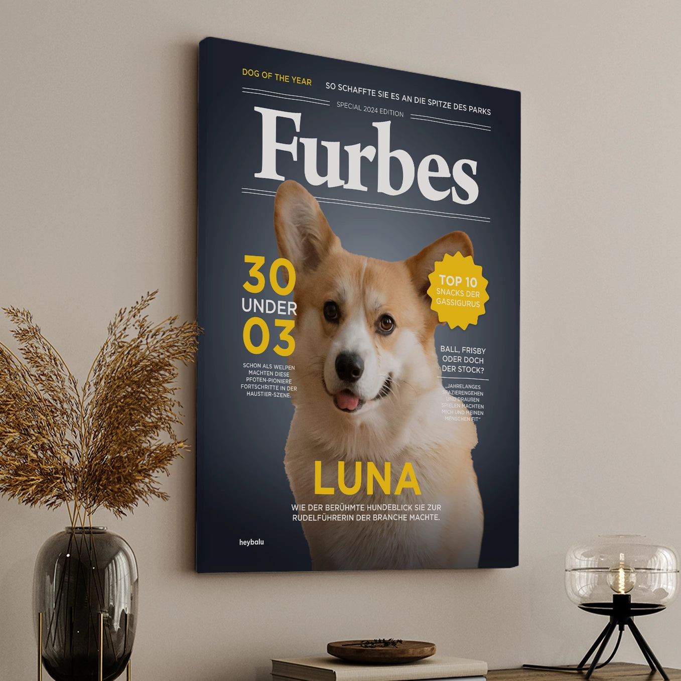 Personalisierte Leinwand Hundemagazin "Furbes"