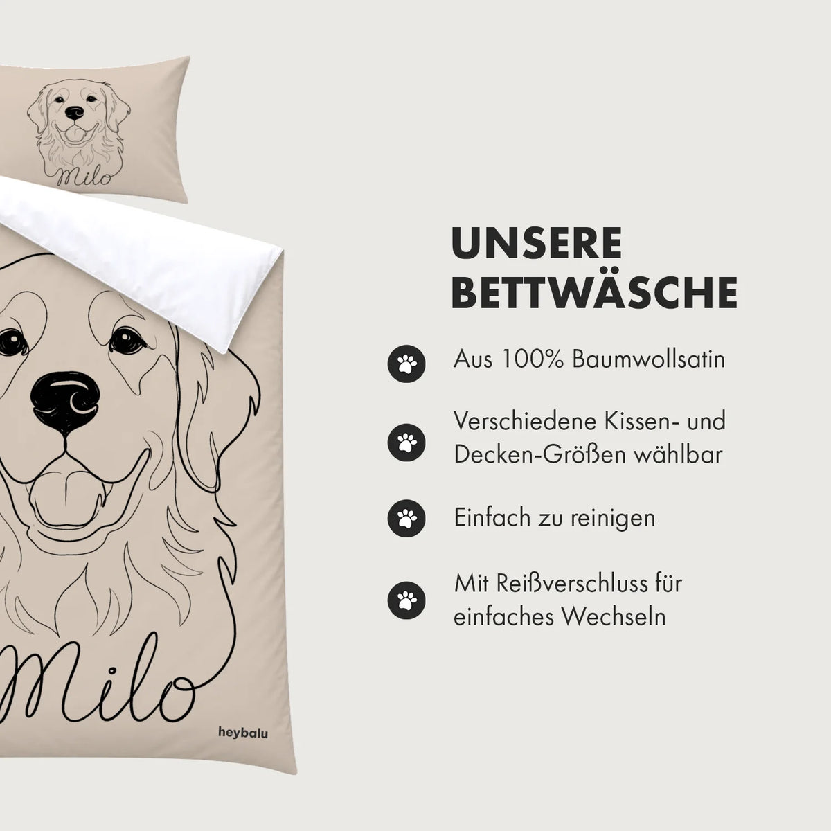 Personalisierte Bettwäsche "Line Art"
