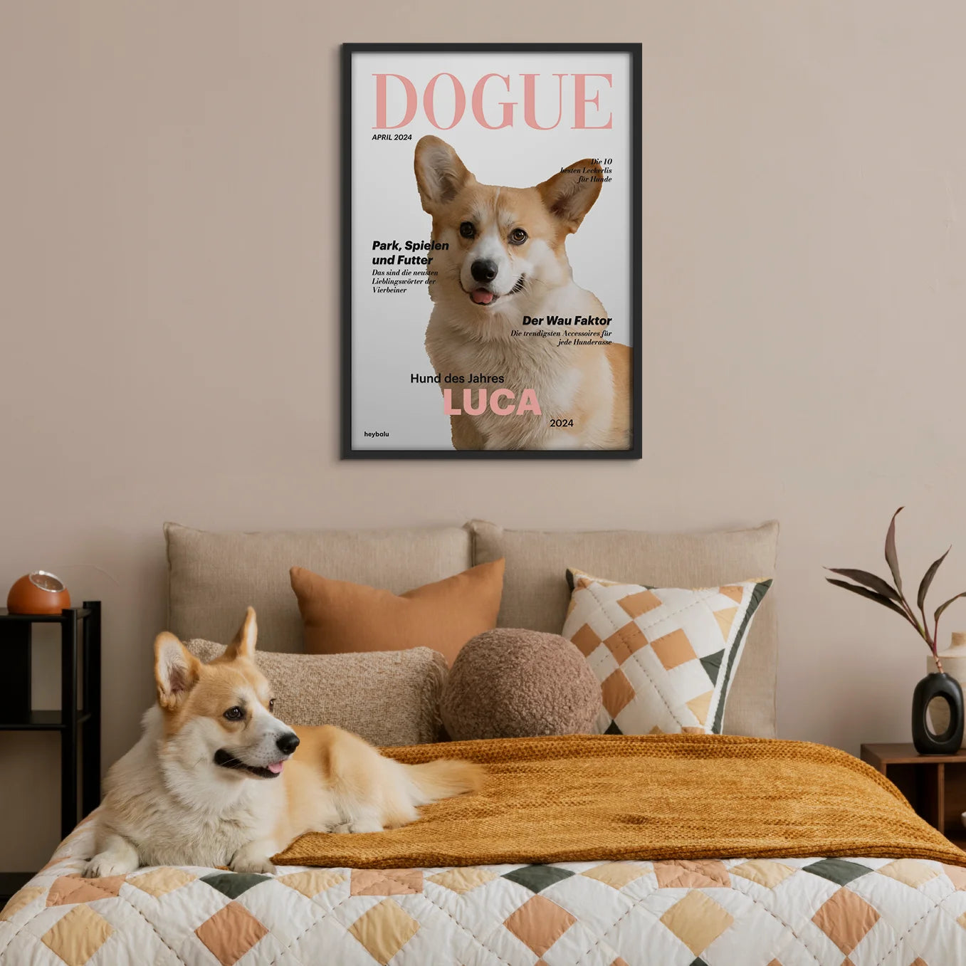 Personalisiertes Poster Hundemagazin "DOGUE"