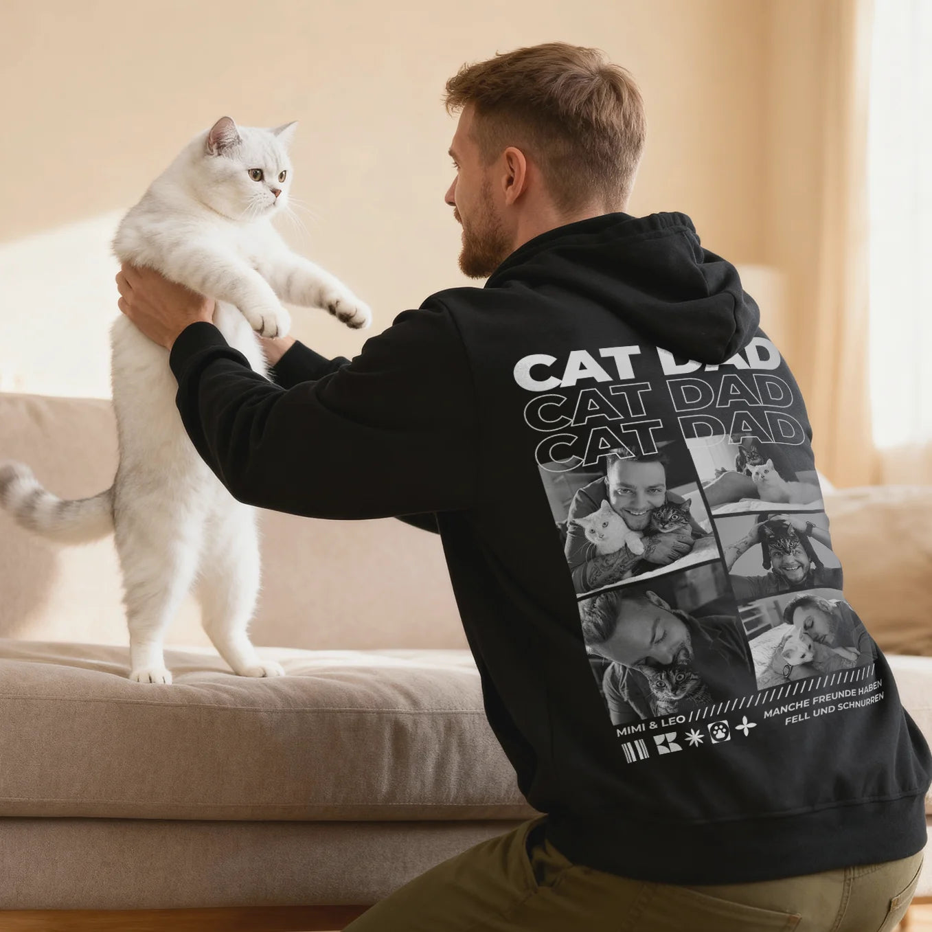 Personalisierter Hoodie "Cat Dad"