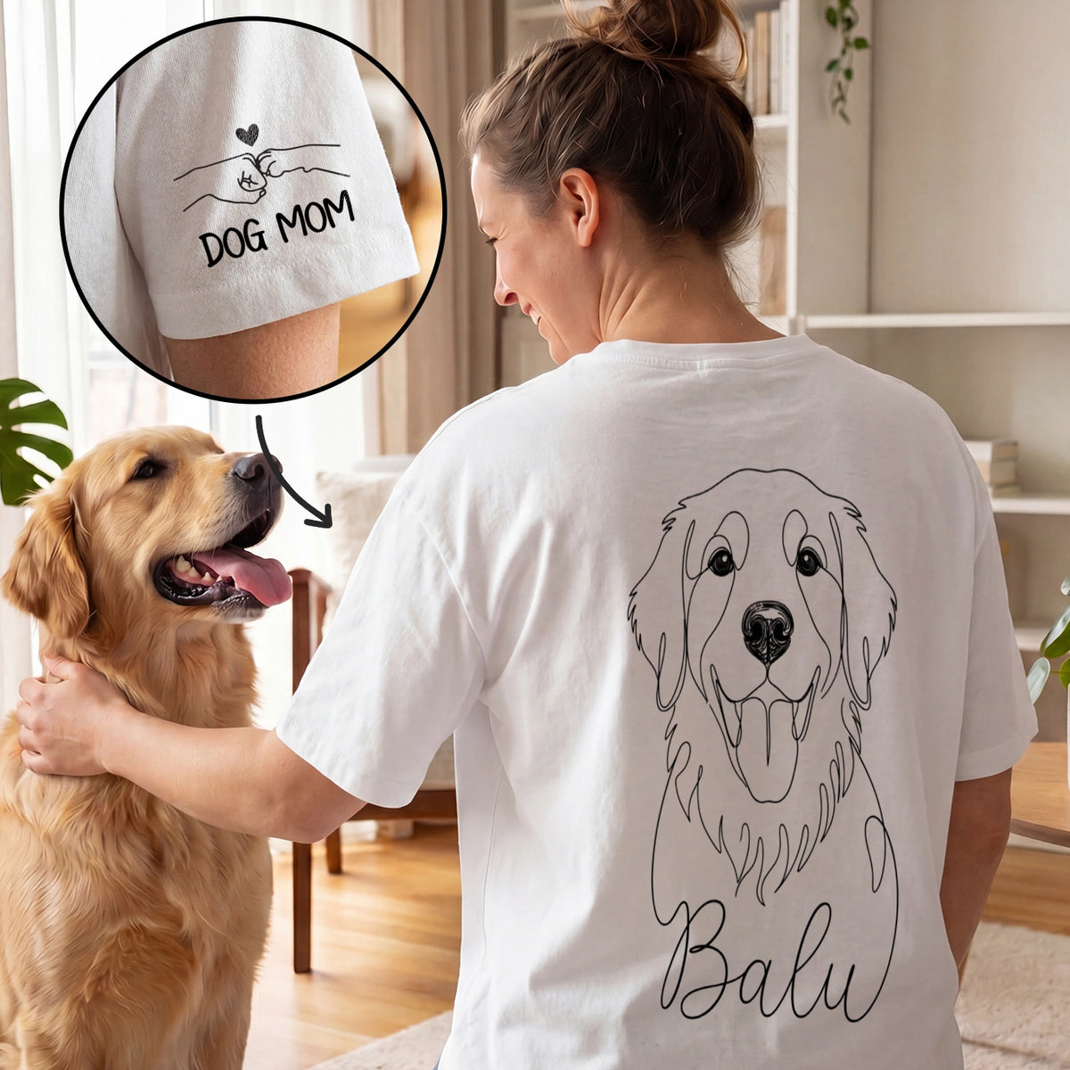Personalisiertes Oversized Shirt "Dog Mom" mit Ärmeldruck