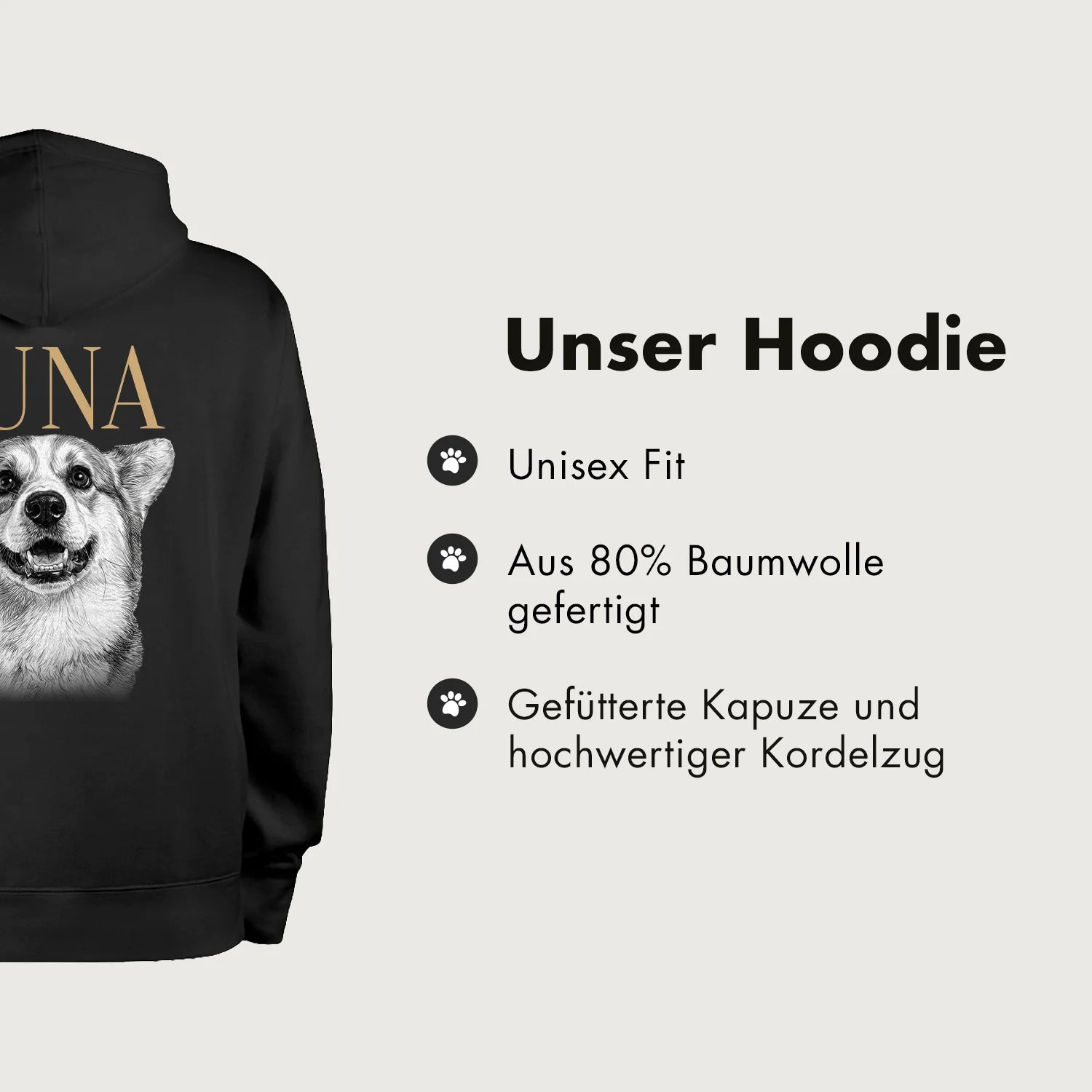 Personalisierter Hoodie "Hund Retro"