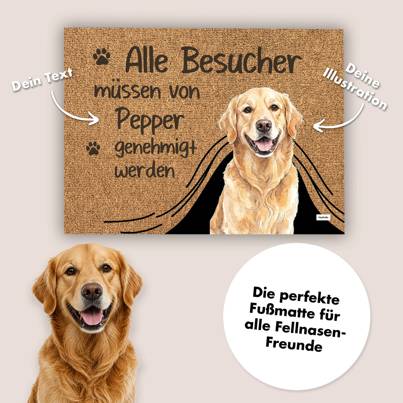 Personalisierte Fußmatte "Besuch genehmigt"