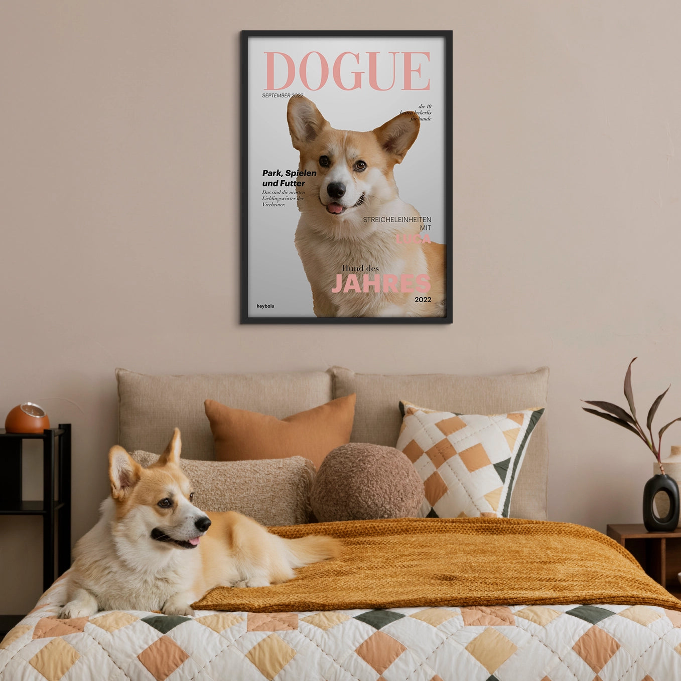 Personalisiertes Poster Hundemagazin "DOGUE" Hey Balu