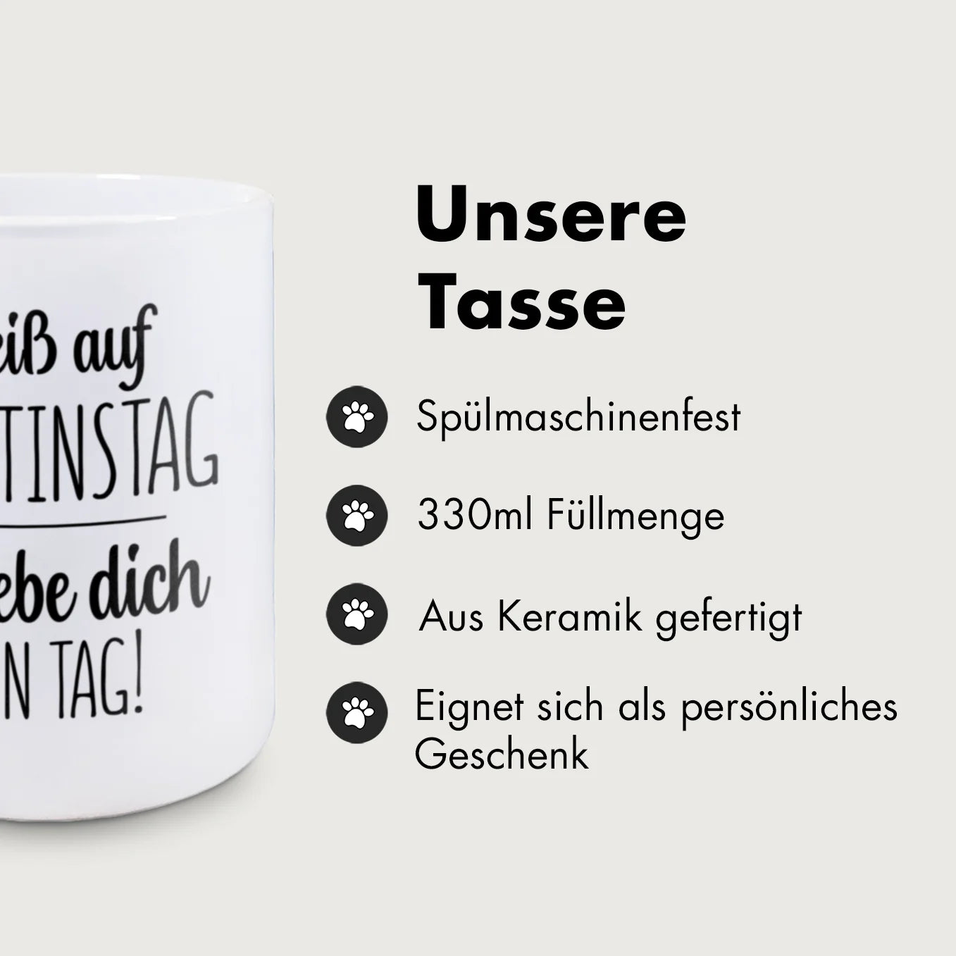 Personalisierte Tasse "Valentinstag"