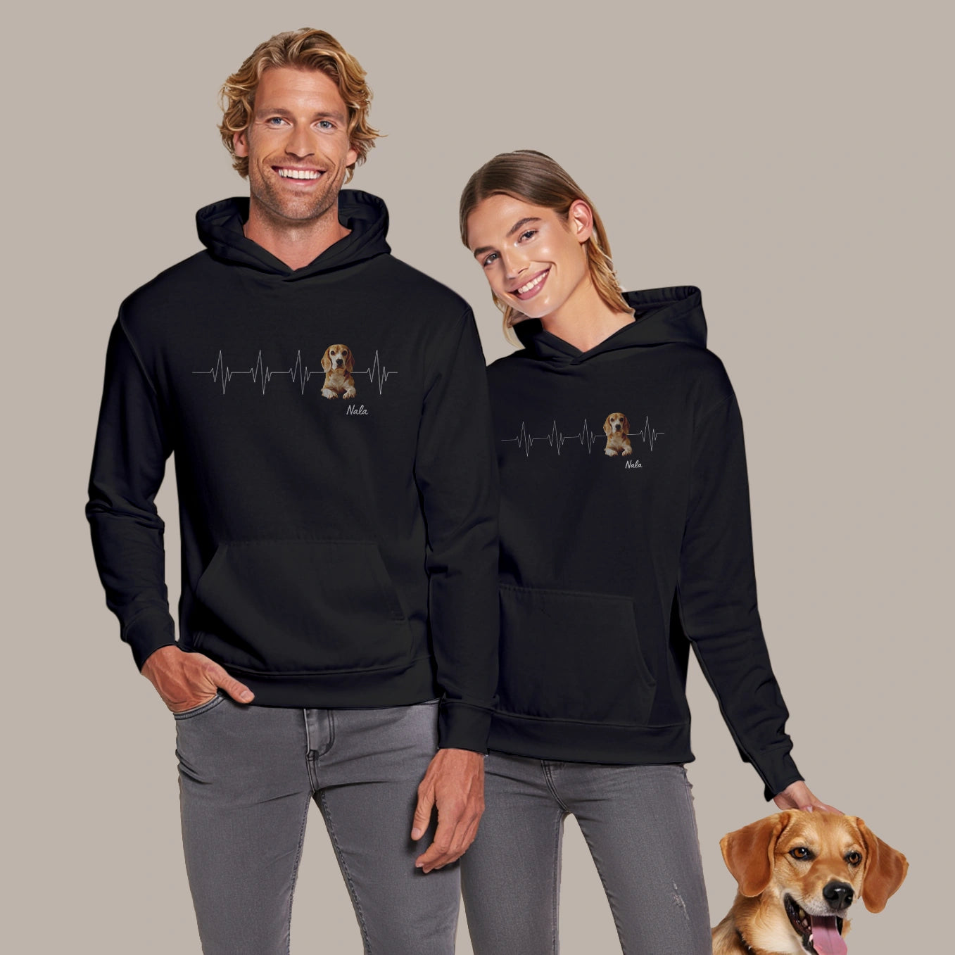 Personalisierter Hoodie ''Herzschlag Haustier''