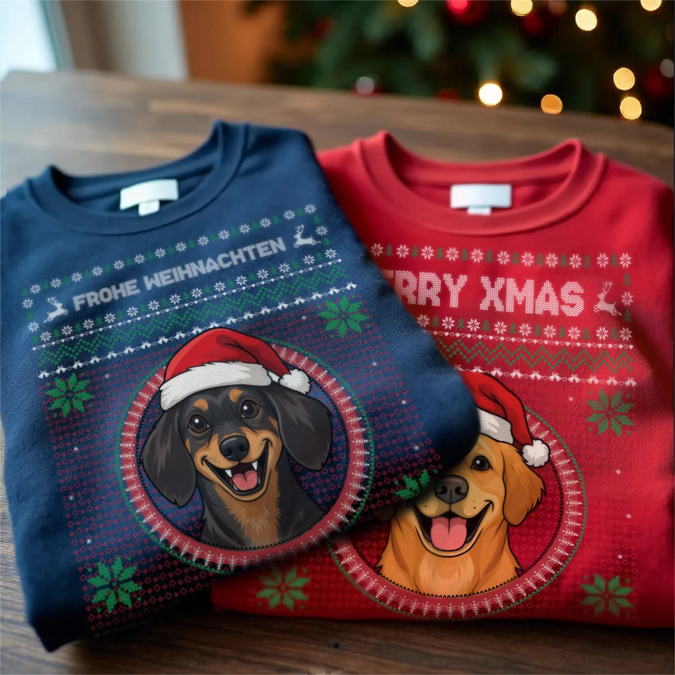 Personalisierter Christmas Sweater "Cartoon Portrait"