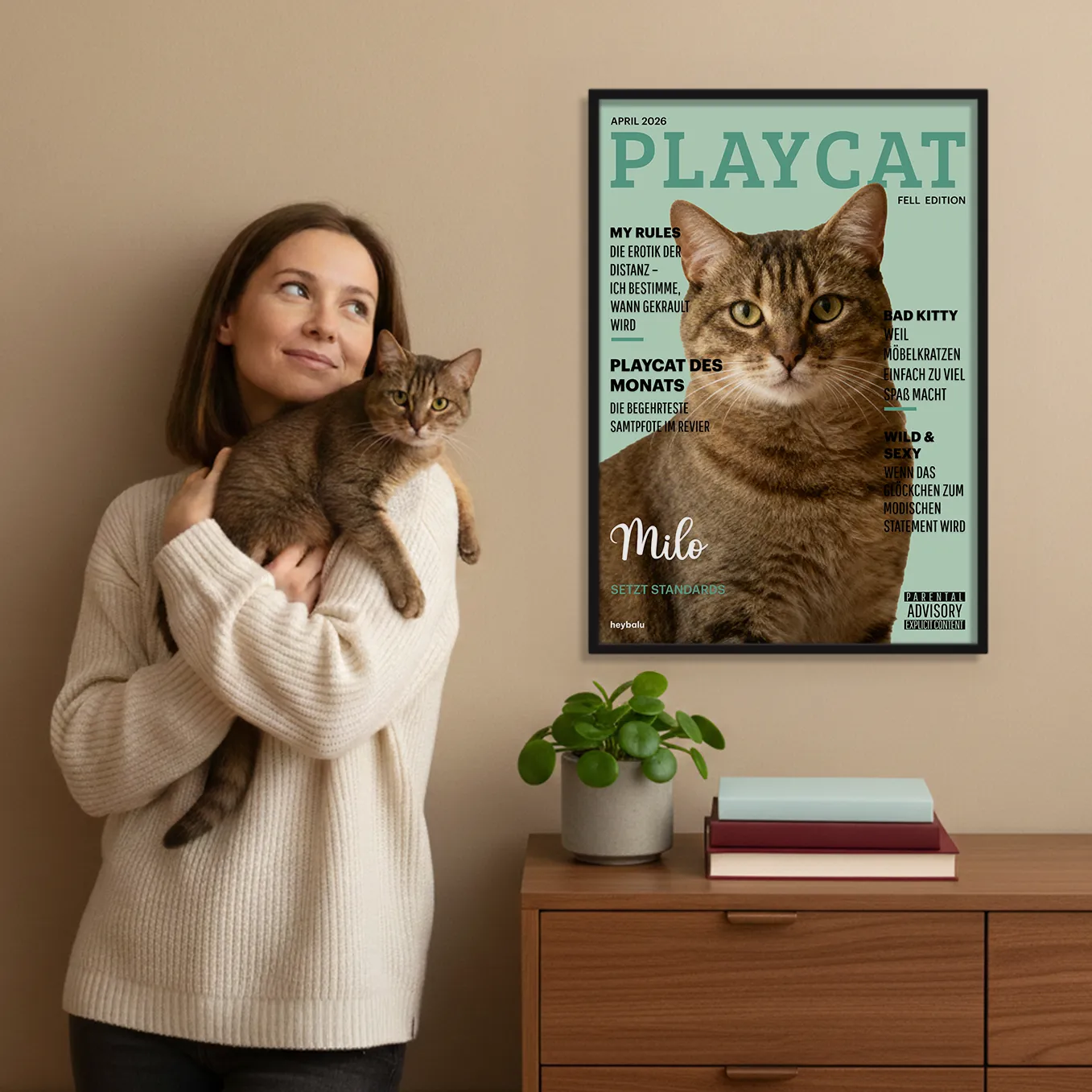 Personalisiertes Poster Katzenmagazin "Playcat"