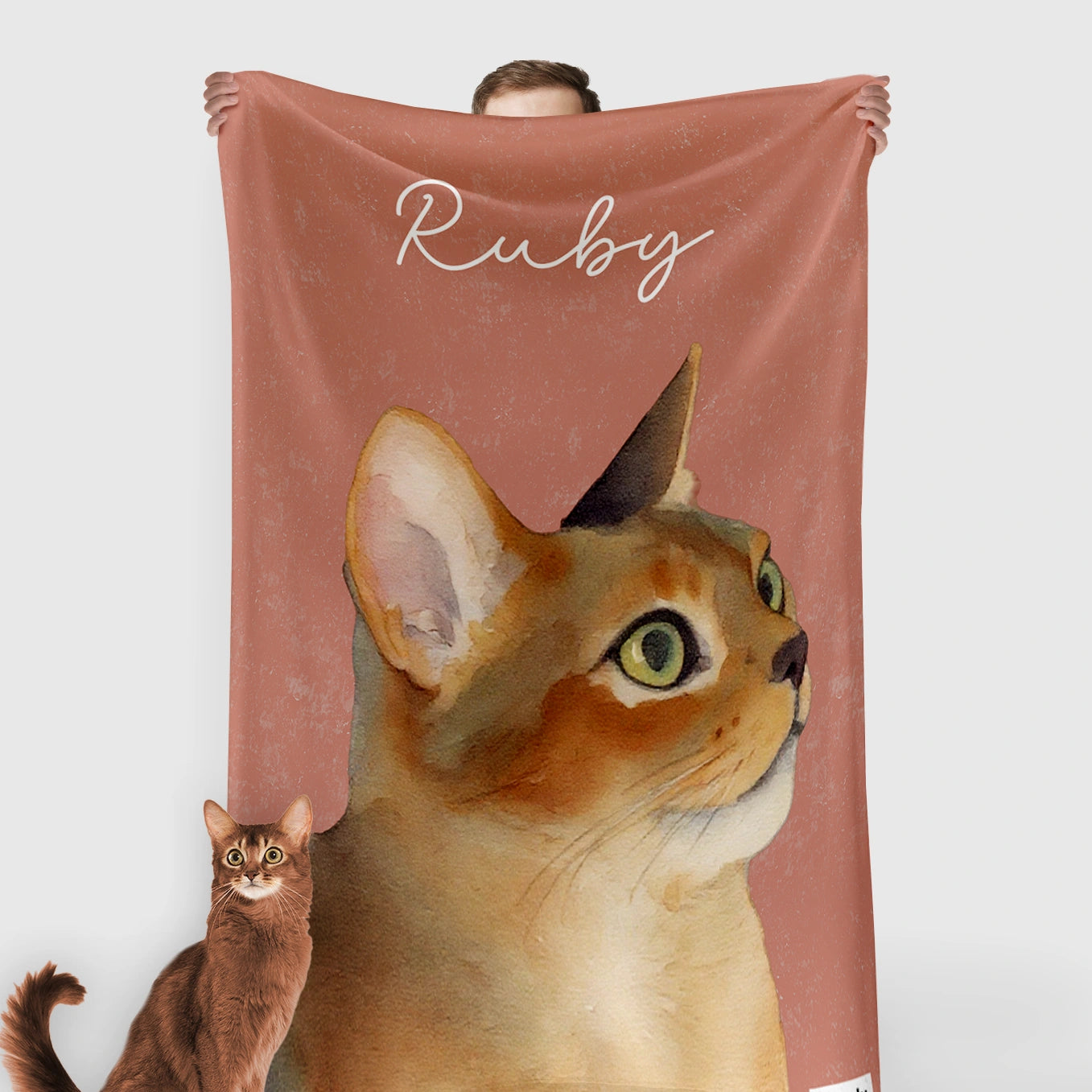 Personalisierte Decke Katze "Portrait"
