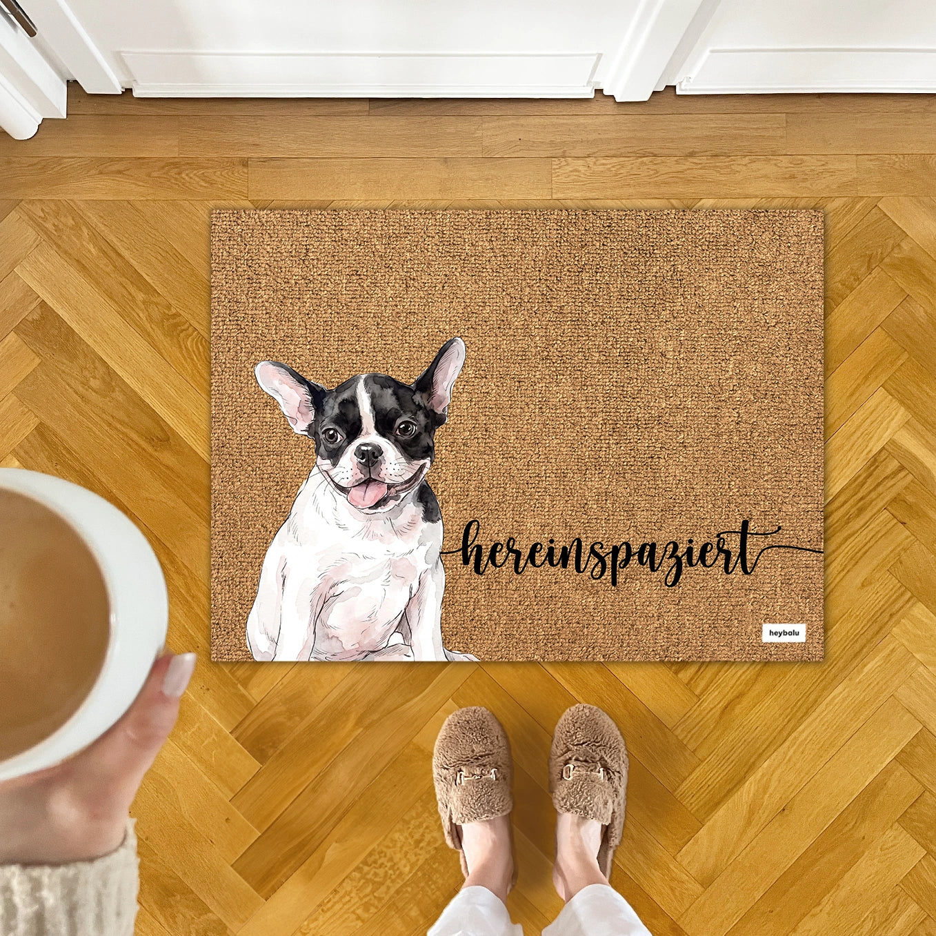 Personalisierte Fußmatte Hund "Wasserfarben"