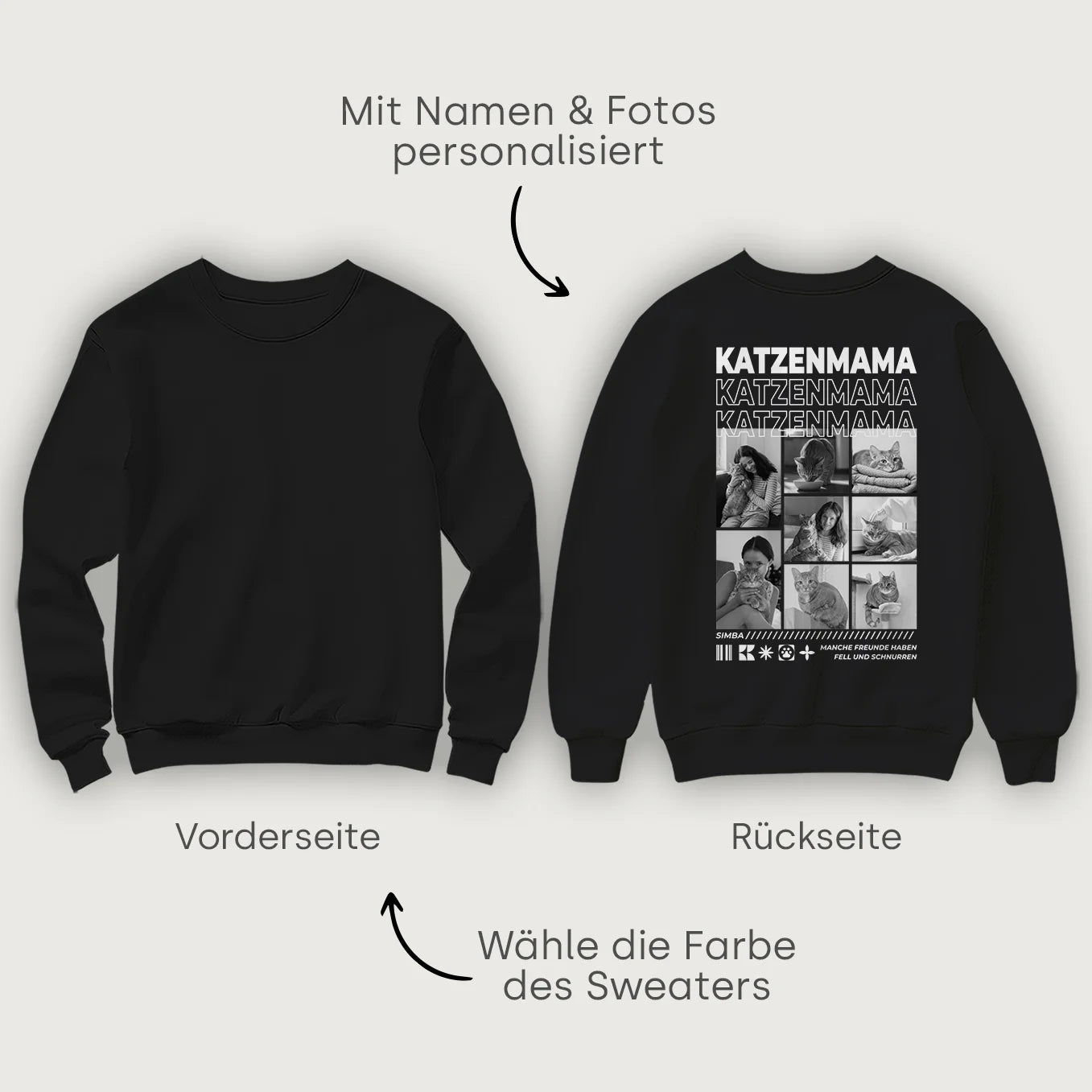 Personalisierter Sweater "Cat Mom"