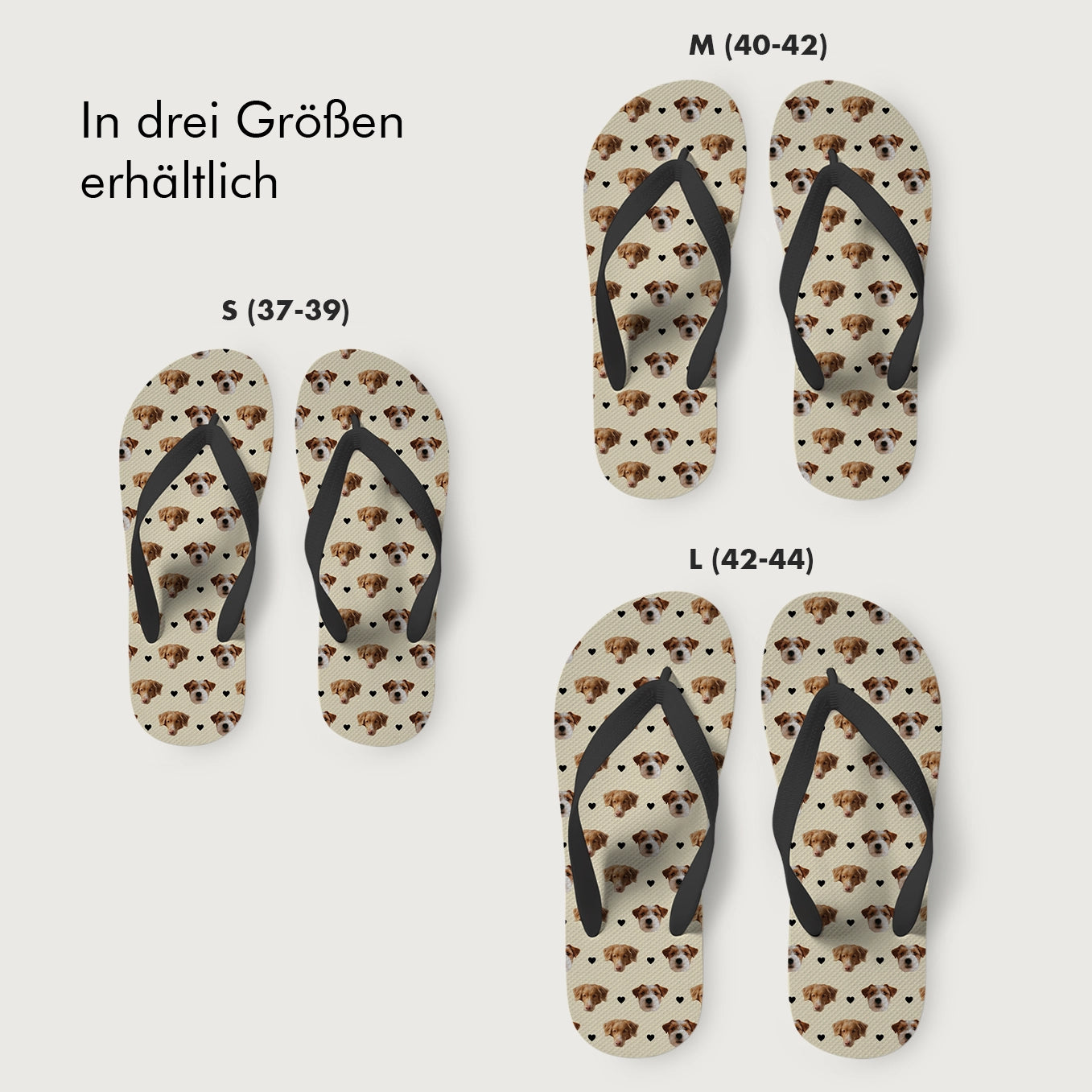 Personalisierte Flip Flops "Haustier Muster" Hey Balu