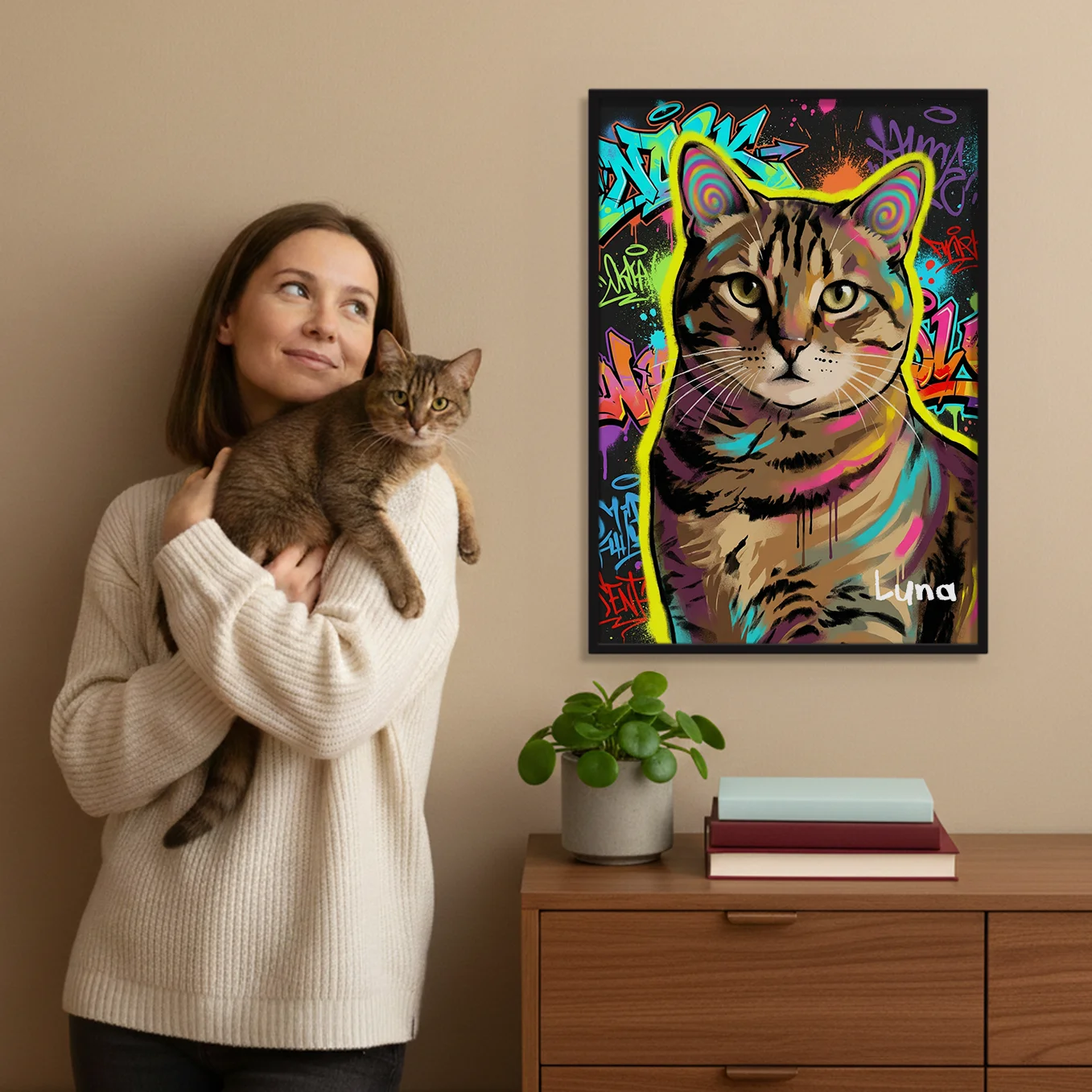Personalisiertes Poster Katze "Graffiti"