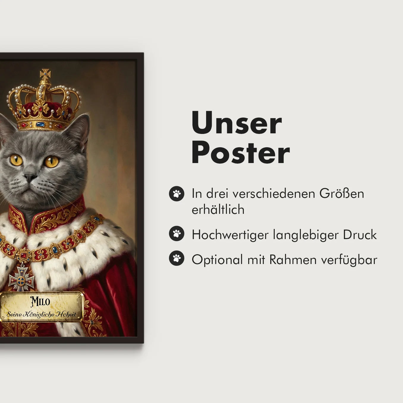 Personalisiertes Katzen-Poster "Royal"