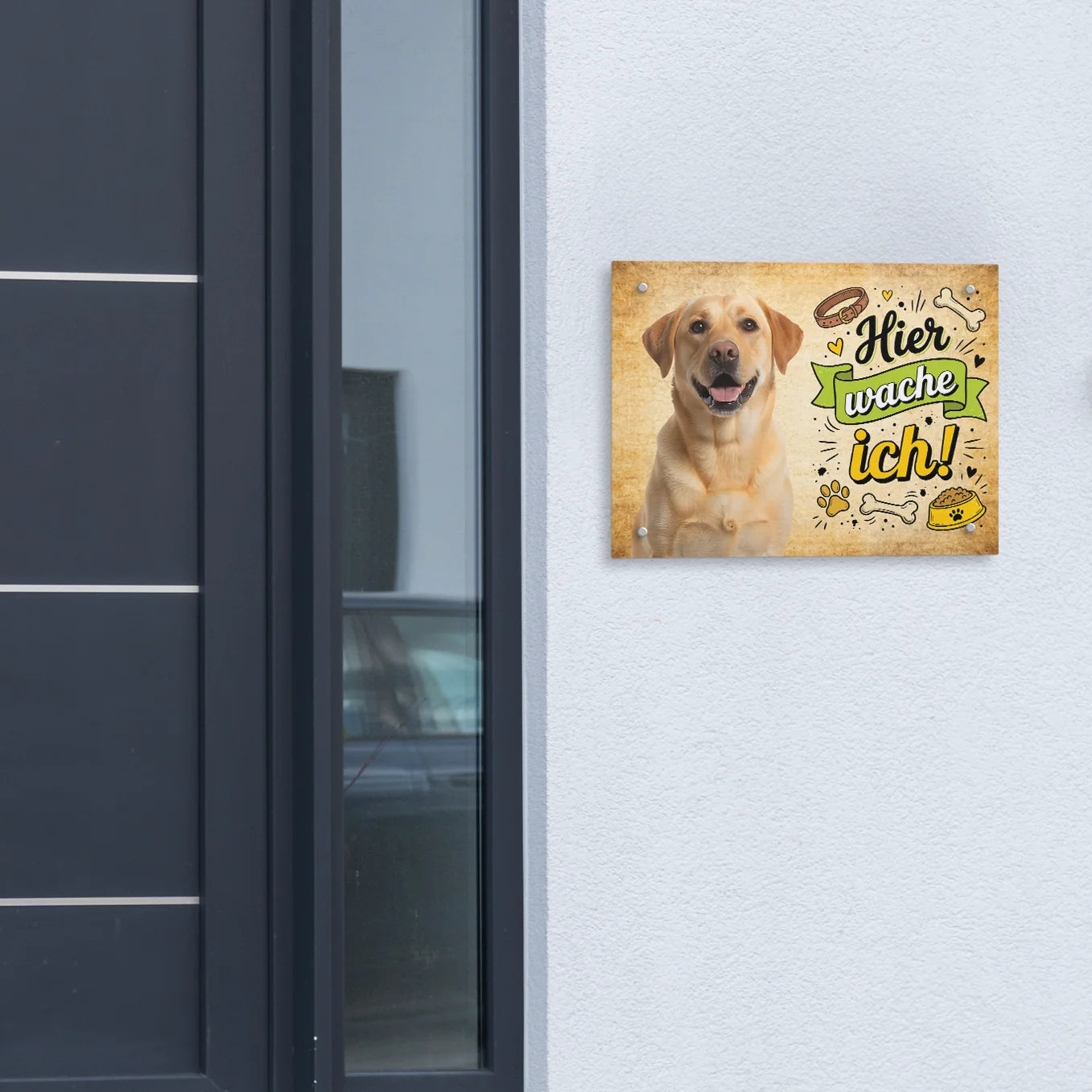 Personalisiertes Türschild "Hier wache ich"