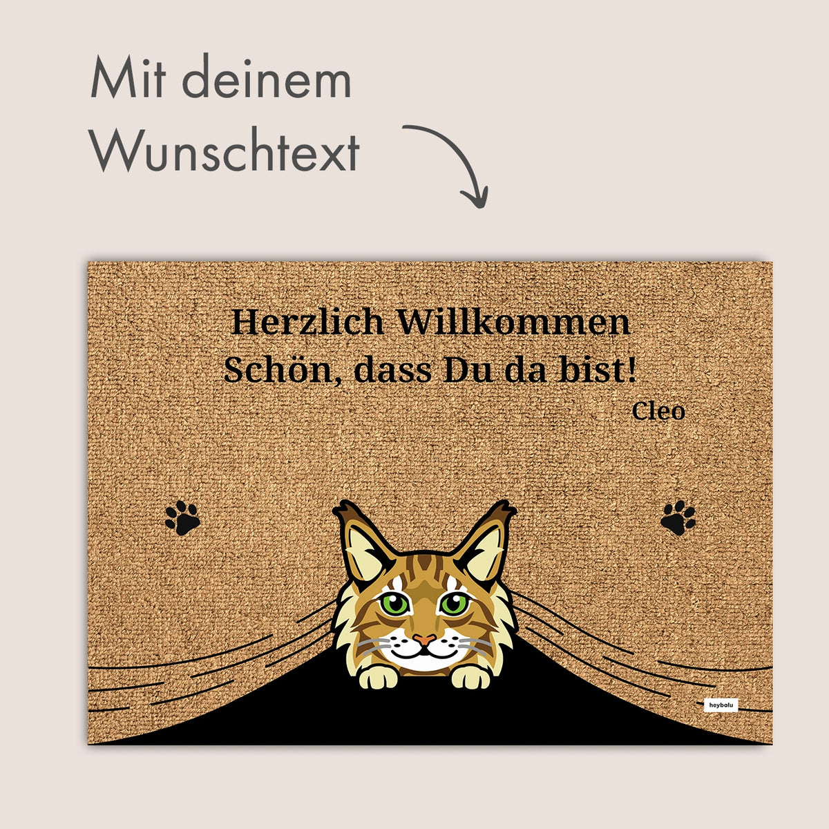 Personalisierte Fußmatte "Spähende Haustiere" im Comic-Stil – personalisiertes Geschenk – Ansicht 3