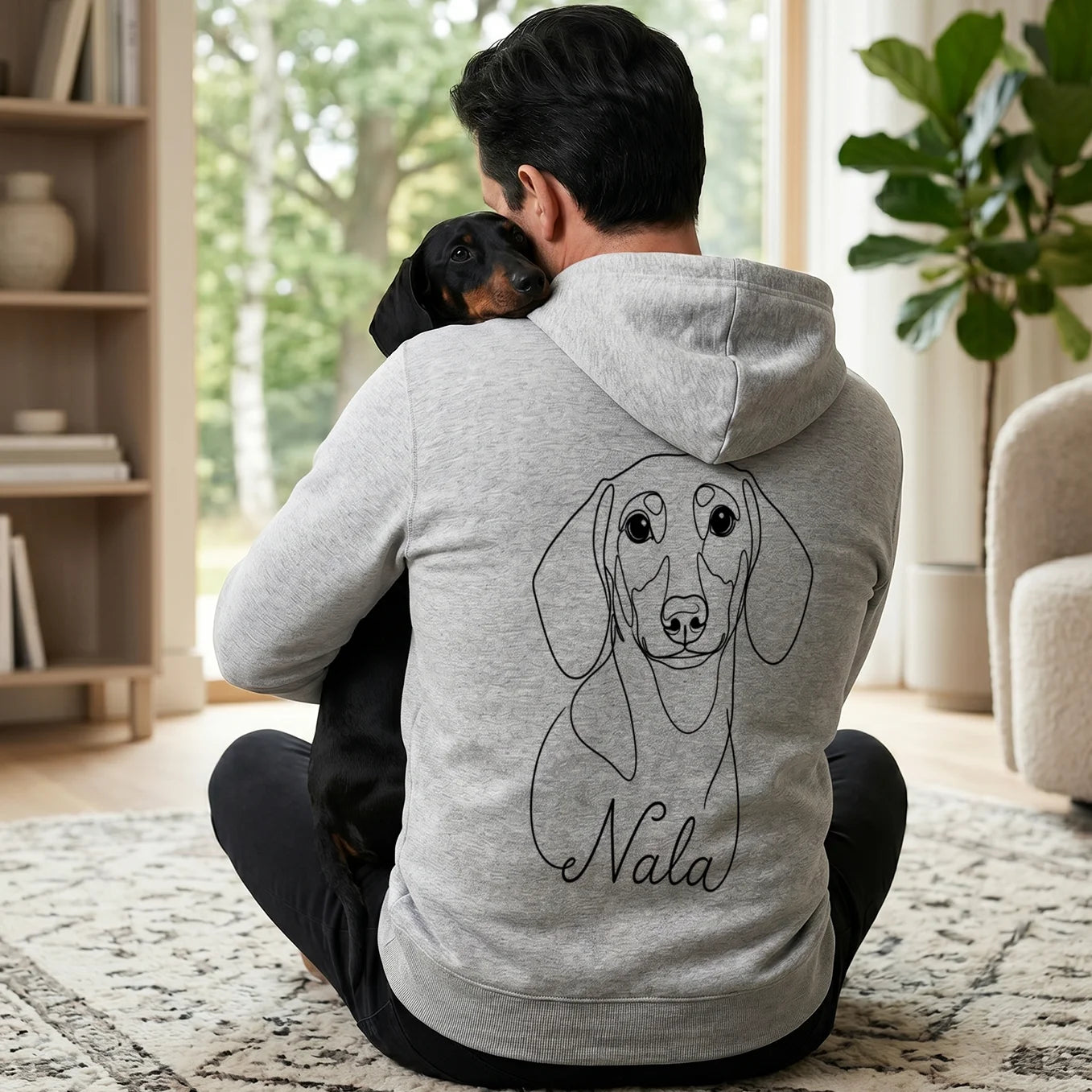 Personalisierter Hoodie "Dog Dad" (mit Ärmeldruck)