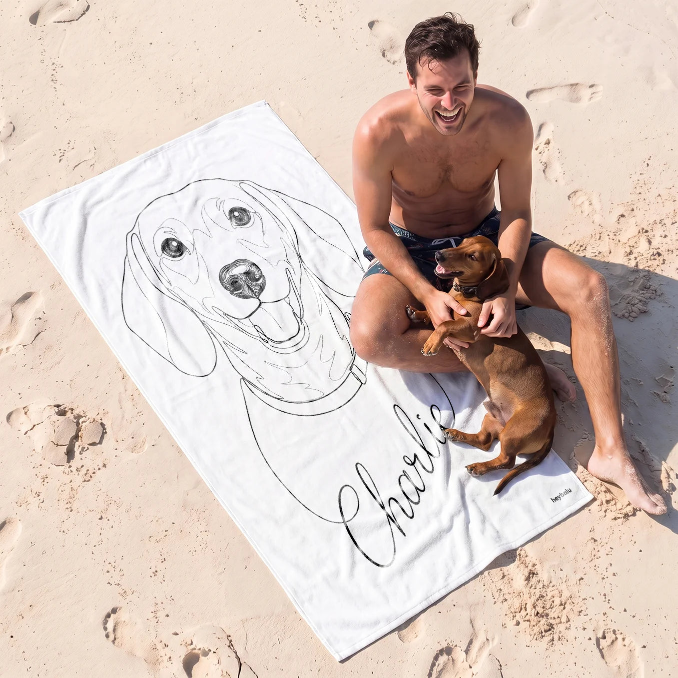 Personalisiertes Badetuch "Line Art"