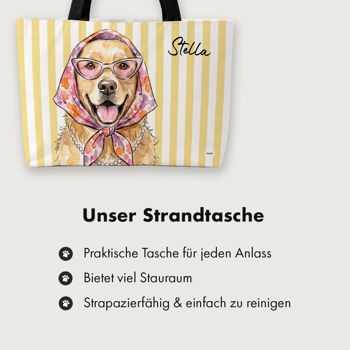 Personalisierte Strandtasche "Hund"