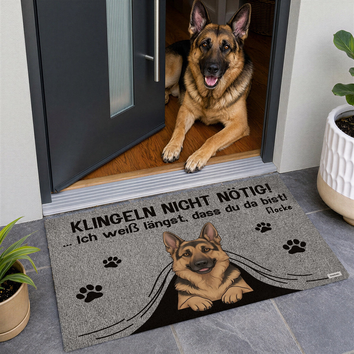Personalisierte Fußmatte "Klingeln nicht nötig"