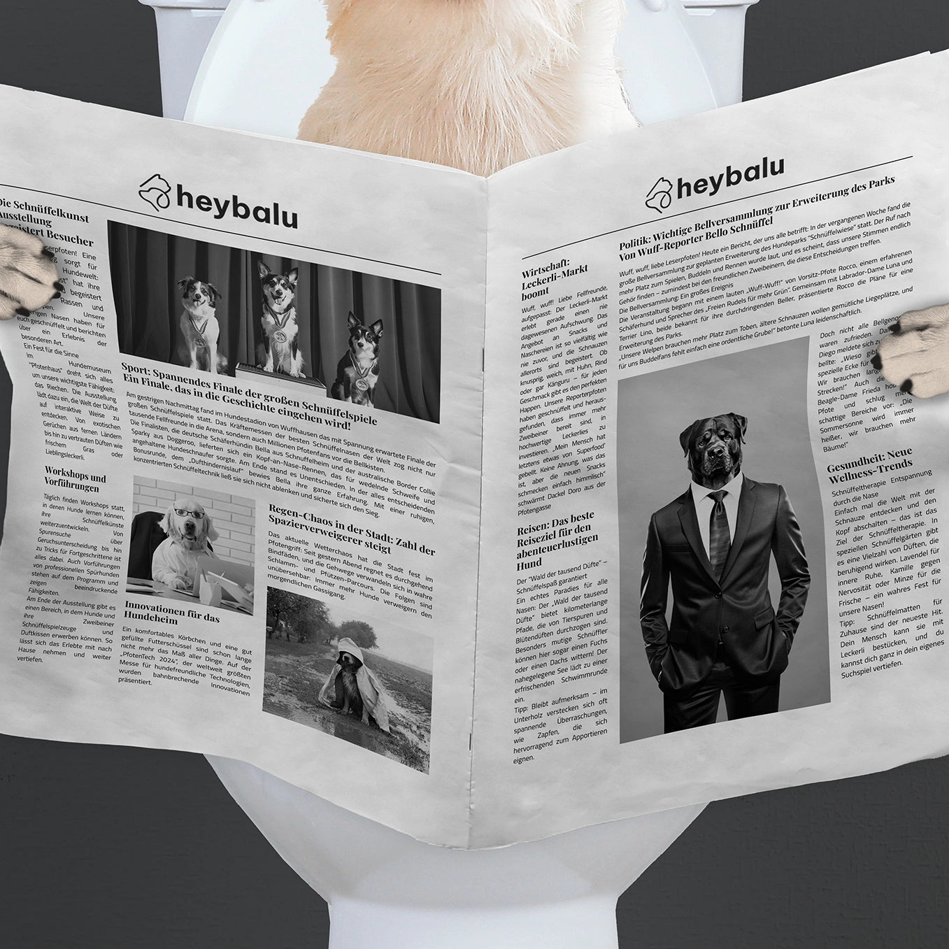 Personalisiertes Poster Hund "Wichtige Sitzung"