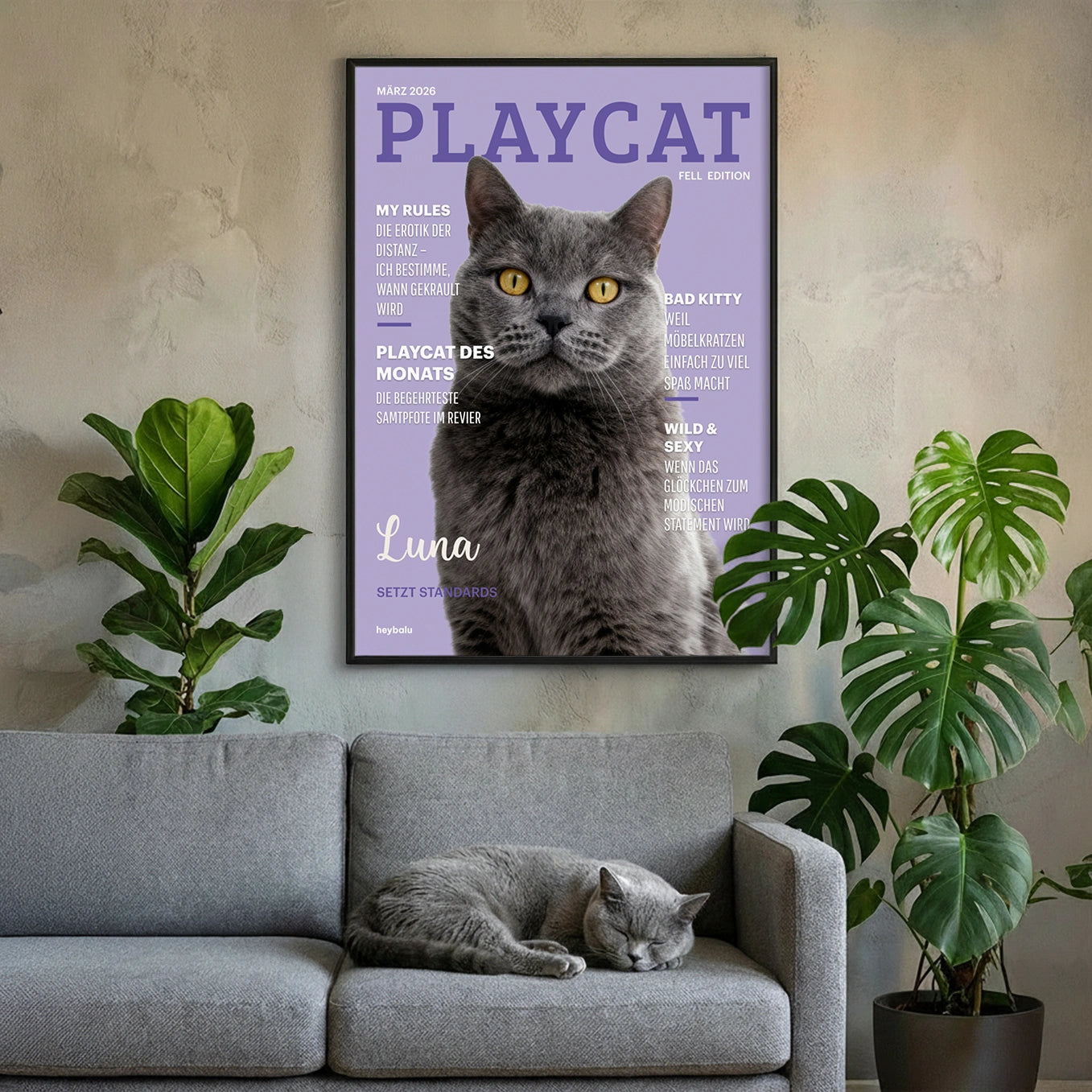 Personalisiertes Poster Katzenmagazin "Playcat"