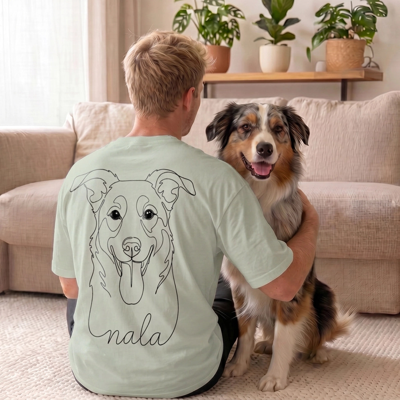 Personalisiertes T-Shirt Oversized “Dog Dad” mit Ärmeldruck