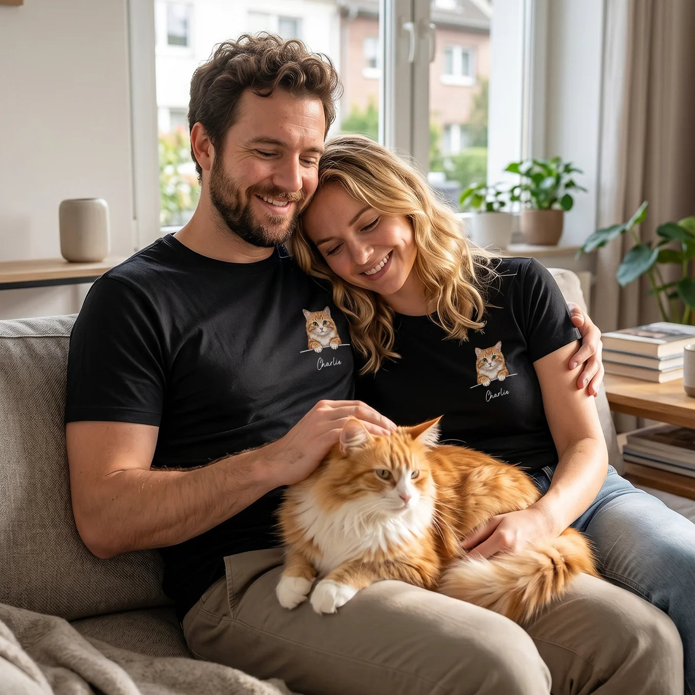 Personalisiertes T-Shirt "Cartoon Katze"