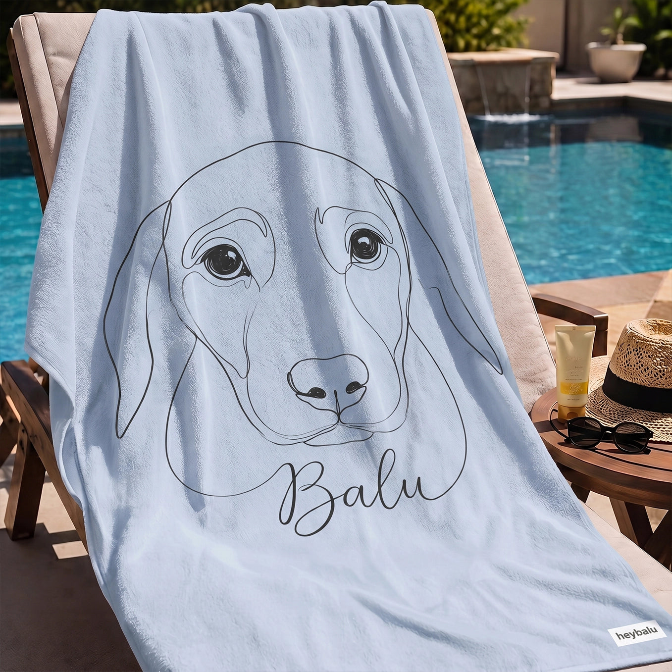 Personalisiertes Badetuch "Line Art"