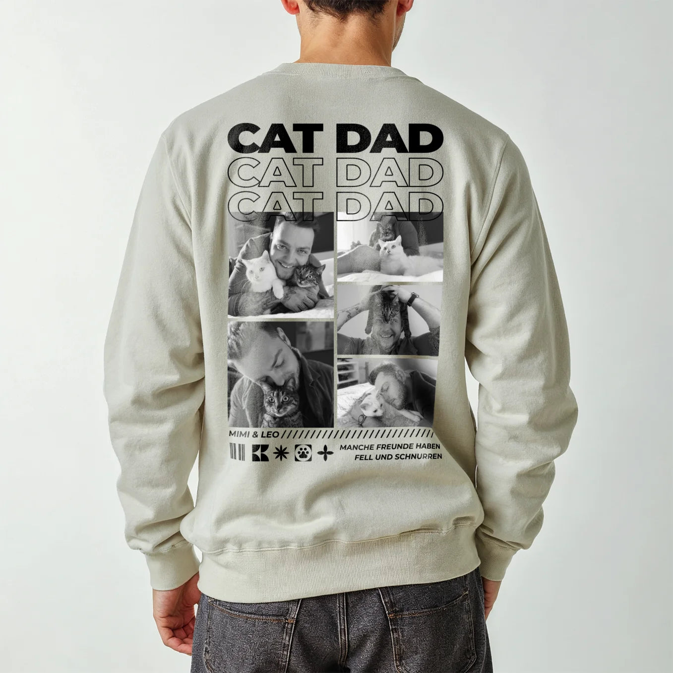 Personalisierter Sweater "Cat Dad"