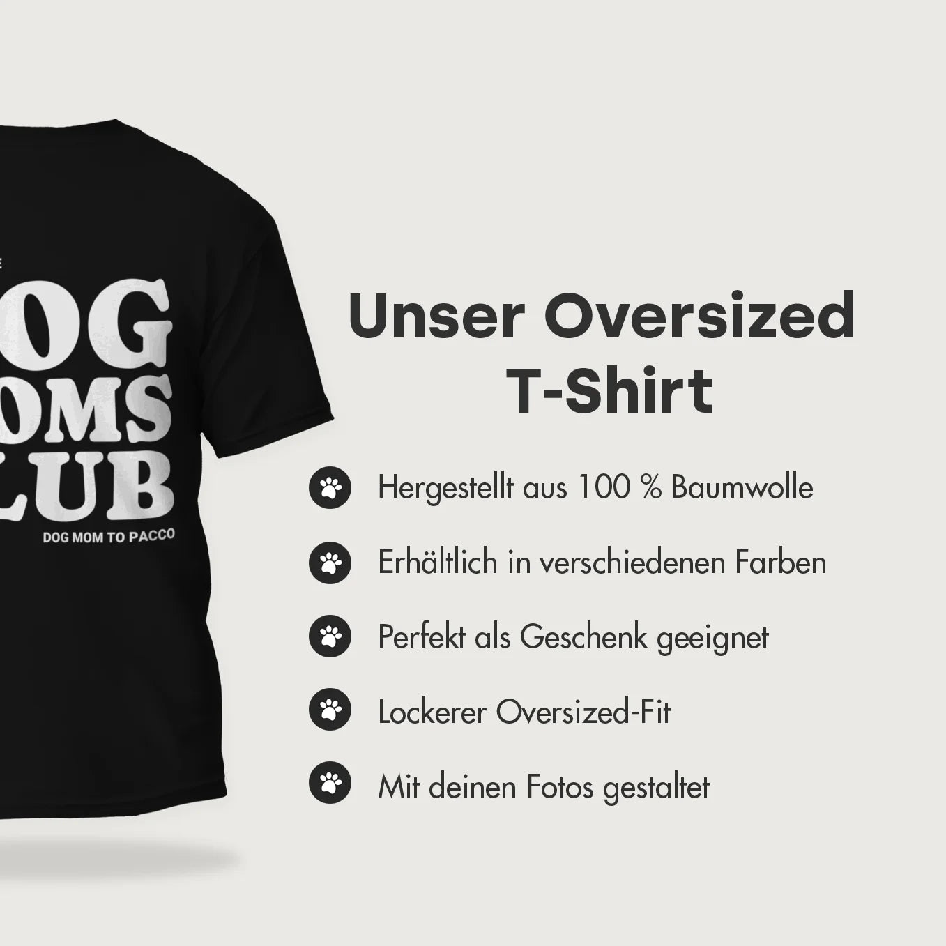Personalisiertes T-Shirt "Dog Moms Club"