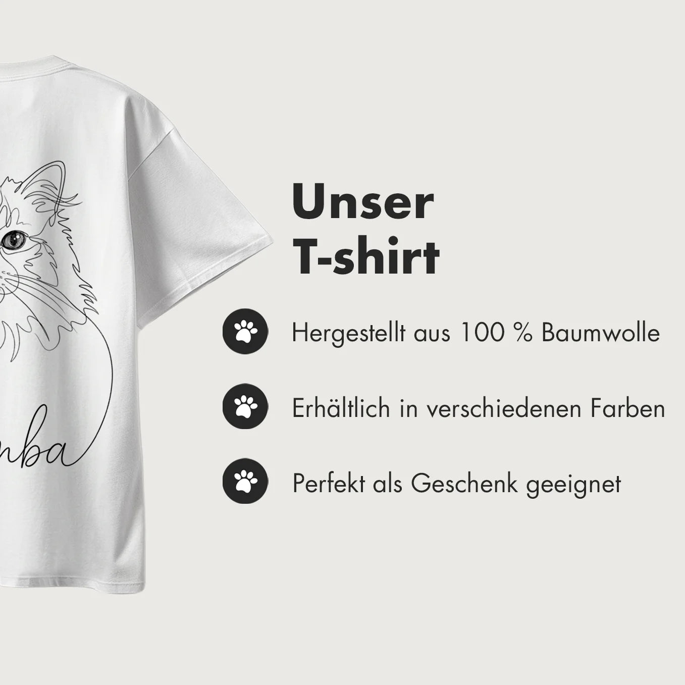 Personalisiertes Oversized Shirt "Cat Dad" mit Ärmeldruck