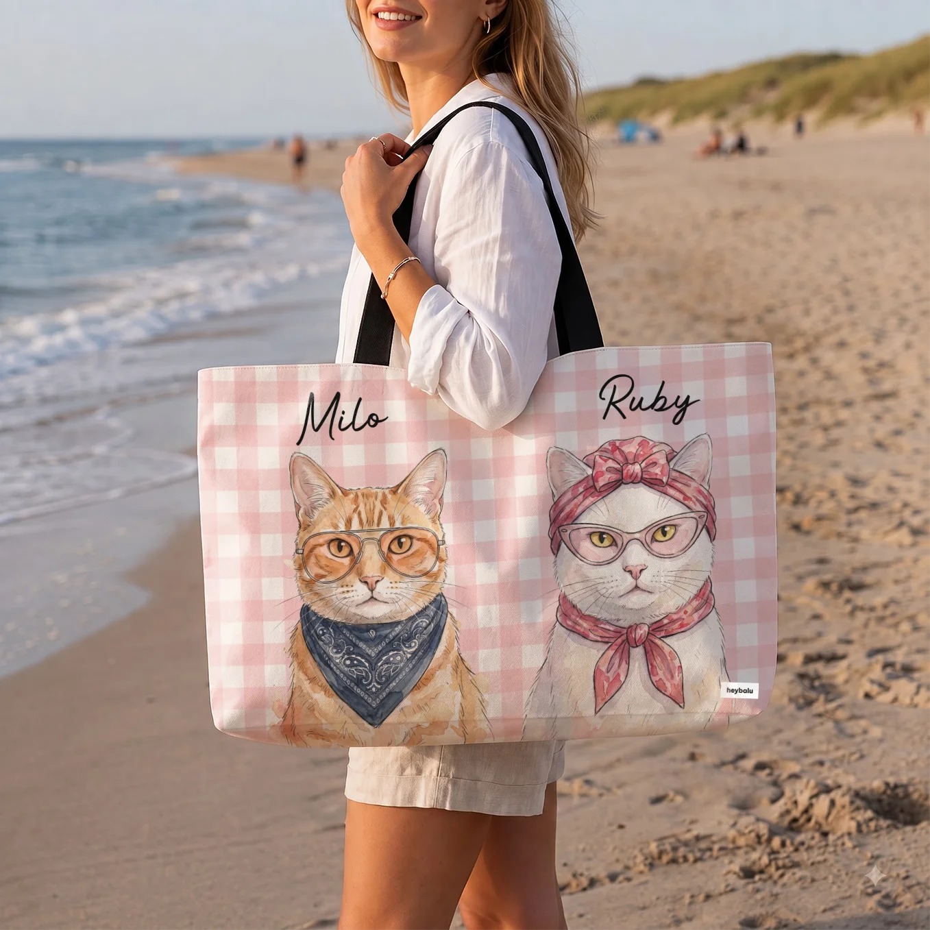 Personalisierte Strandtasche "Katze"
