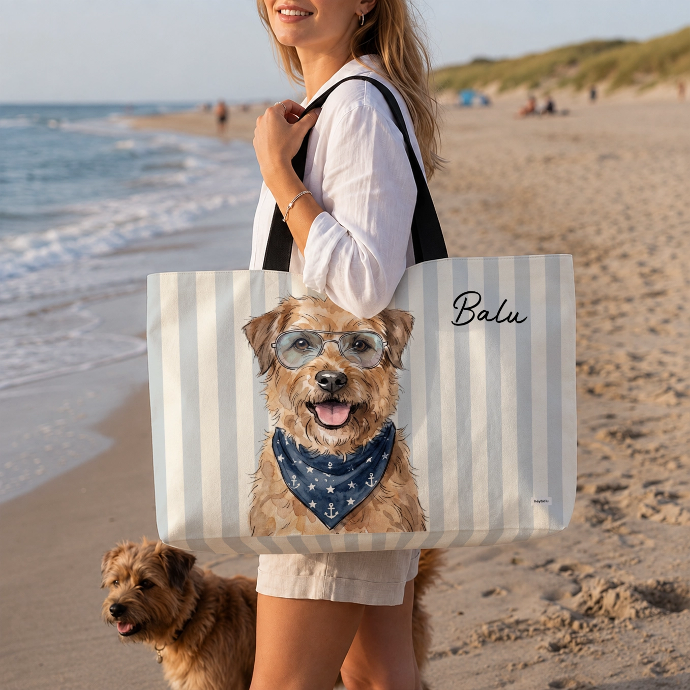 Personalisierte Strandtasche "Hund"