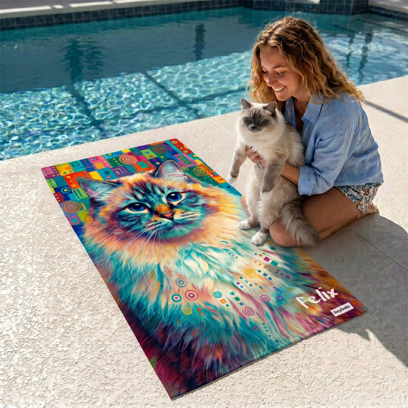 Personalisiertes Badetuch "Graffiti Katze"