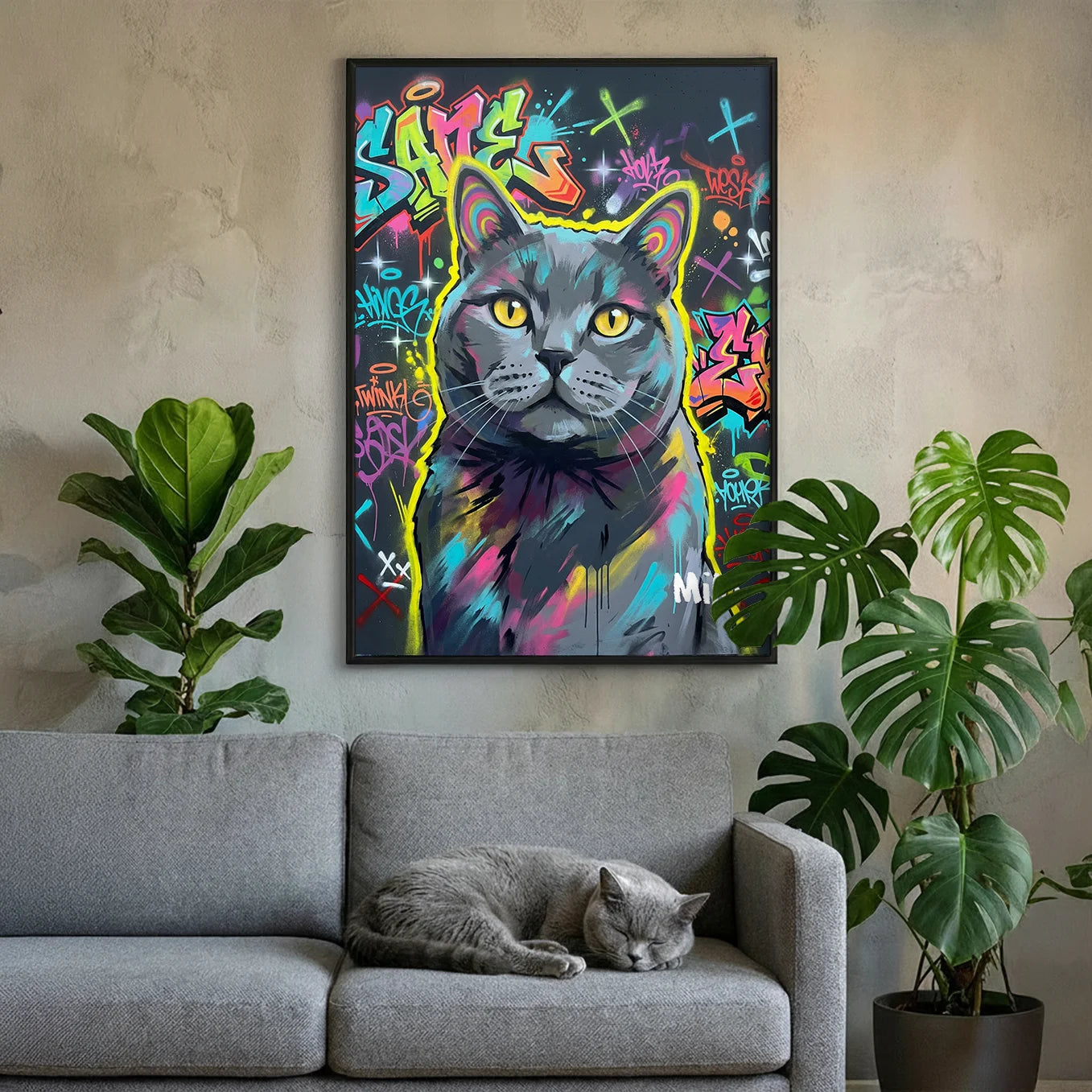 Personalisiertes Poster Katze "Graffiti"