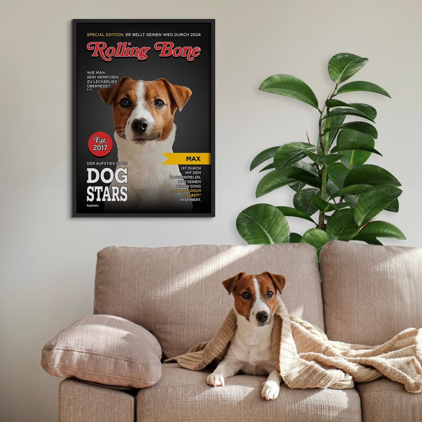 Personalisiertes Poster Hundemagazin "Rolling Bone" Hey Balu