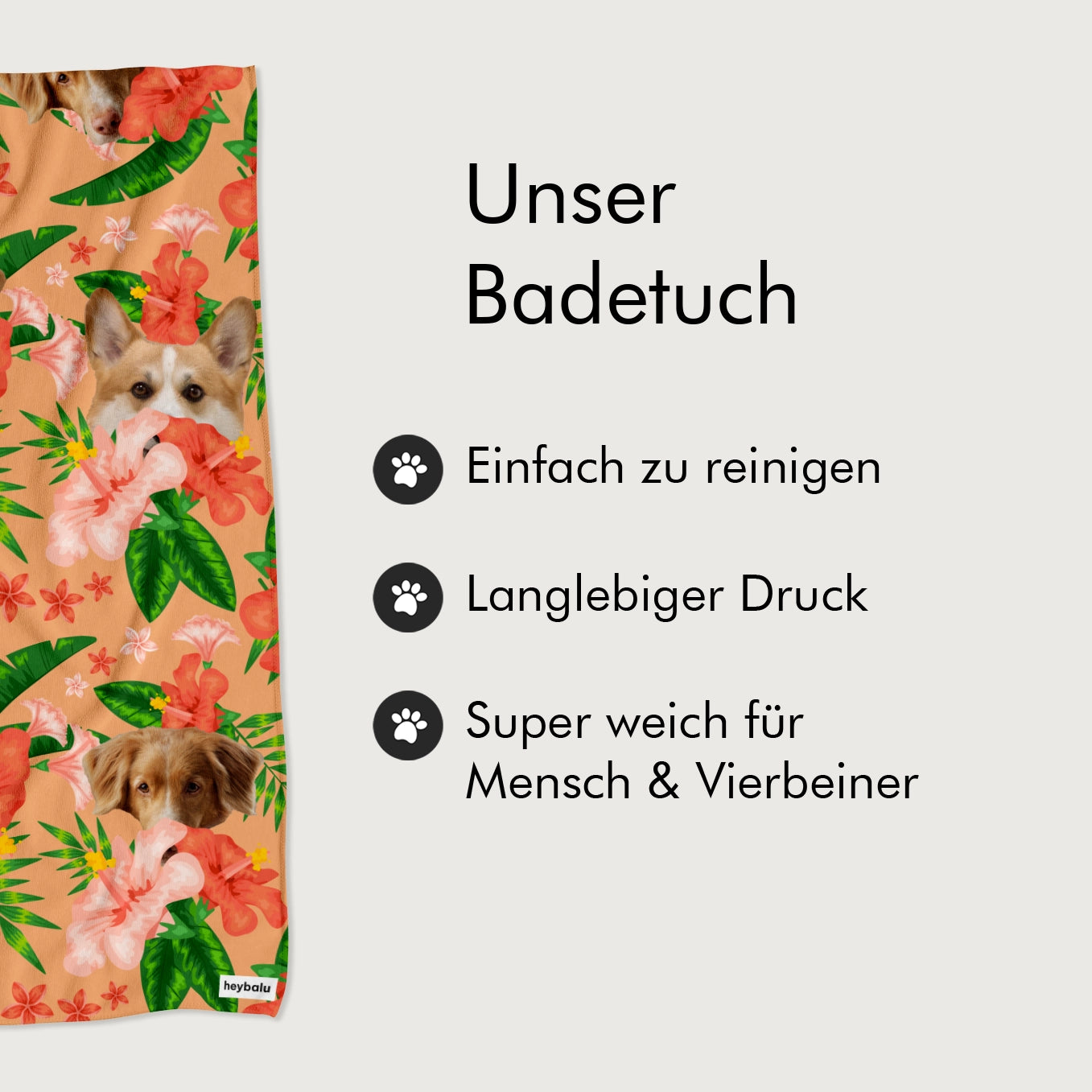 Personalisiertes Badehandtuch "Haustier" Hey Balu