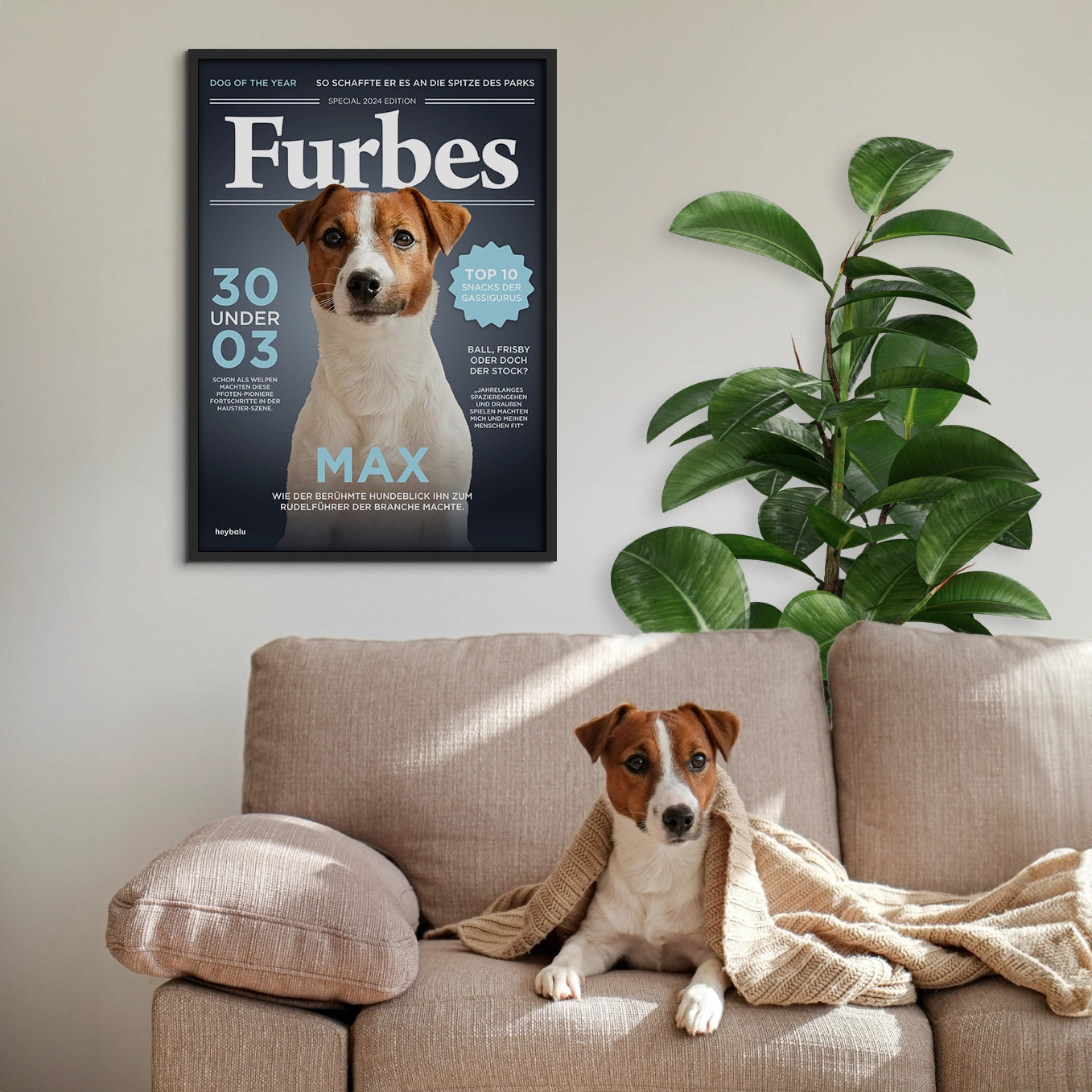 Personalisiertes Poster Hundemagazin "Furbes" Hey Balu