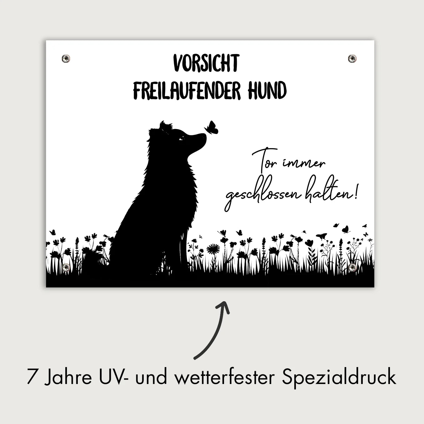 Perosnalisiertes Türschild "Freilaufender Hund"